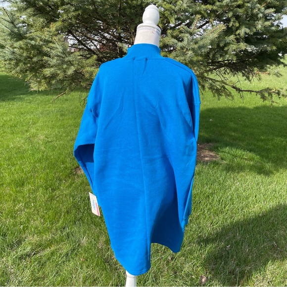 Vintage 80s Lady Wrangler Solid Blue Long High Neck Sweatshirt New Old Stock - Picture 4 of 8